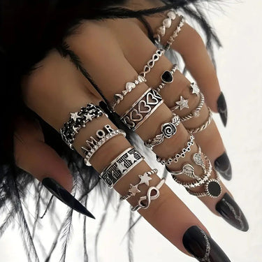 Infinity Silver Ring Set